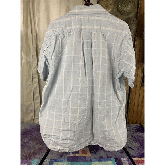 Browning Mens Large Button Up Short Sleeve Plaid Embroider Logo Pocket Outdoors - Picture 5 of 9